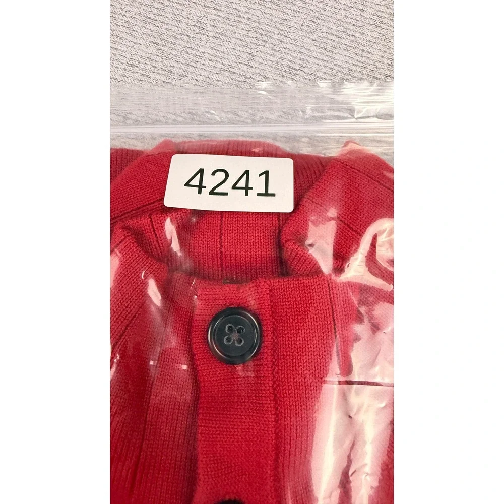 Banana Republic Mens Red Extra Fine‎ Merino Wool Mock Neck Ribbed Sweater Large